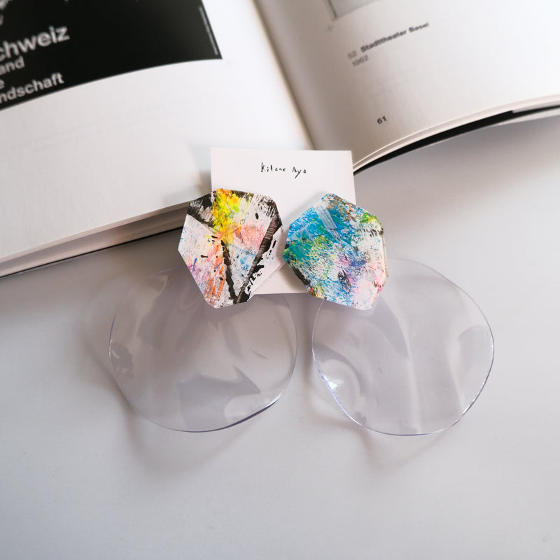 <イヤリング>Circle + Clear_2505ss only one
