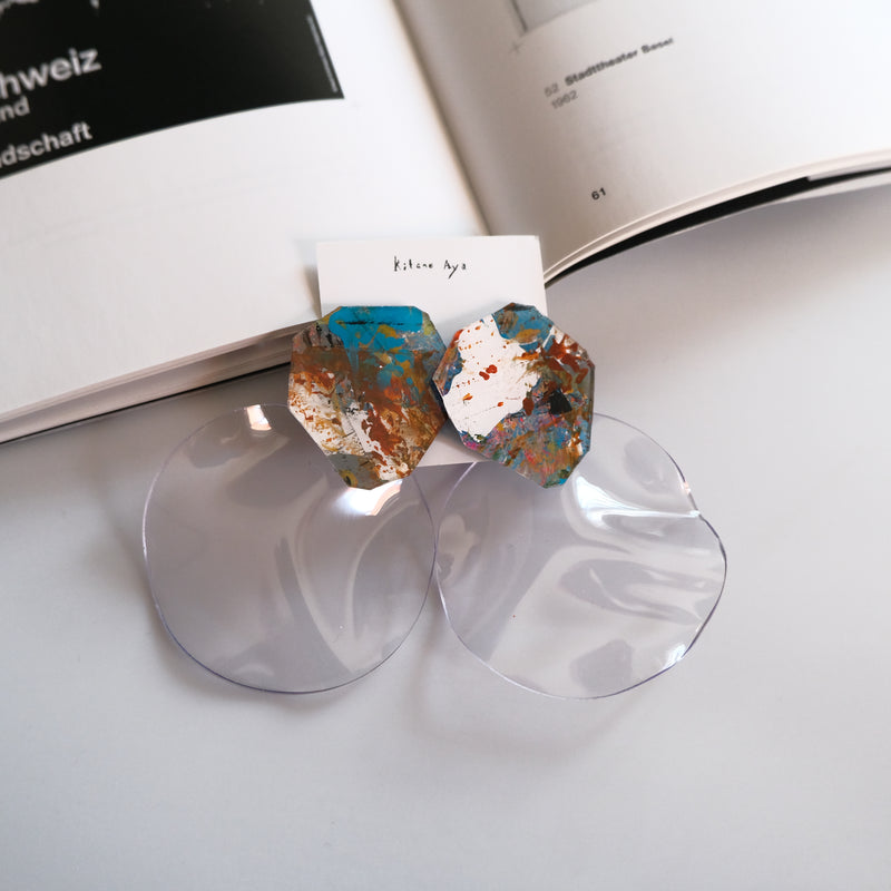 <イヤリング>Circle + Clear_2505ss only one