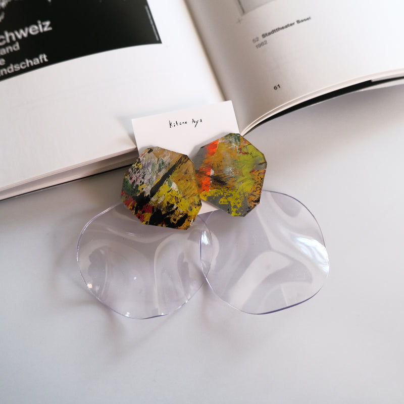<イヤリング>Circle + Clear_2505ss only one