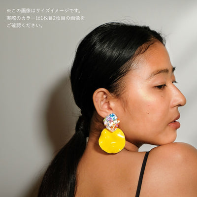 only one_0829 /_Circle +YELLOW  Clip-on earrings 0702