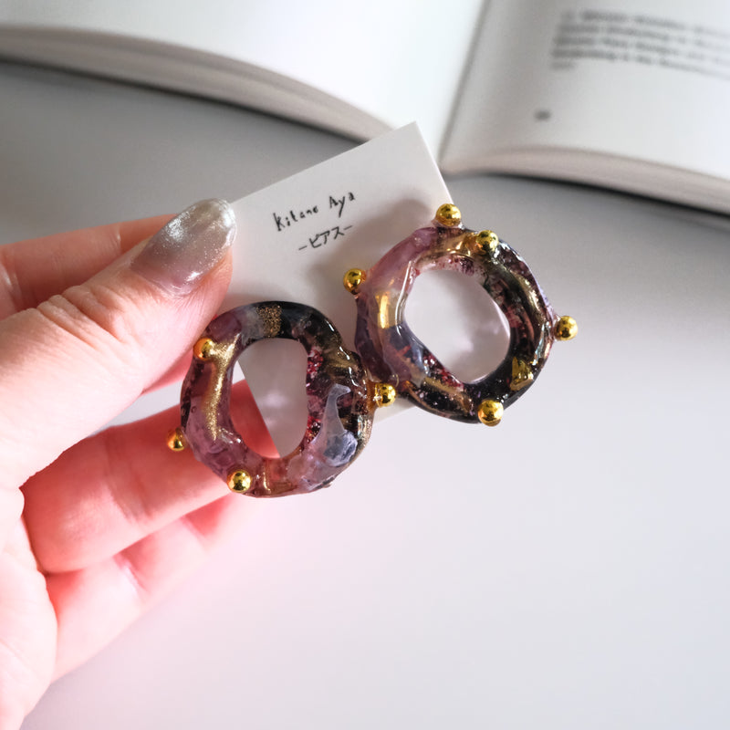<ピアス>tortoiseshell ad lib_C