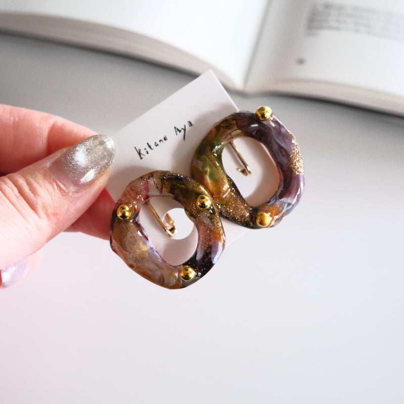 <イヤリング>tortoiseshell ad lib_C