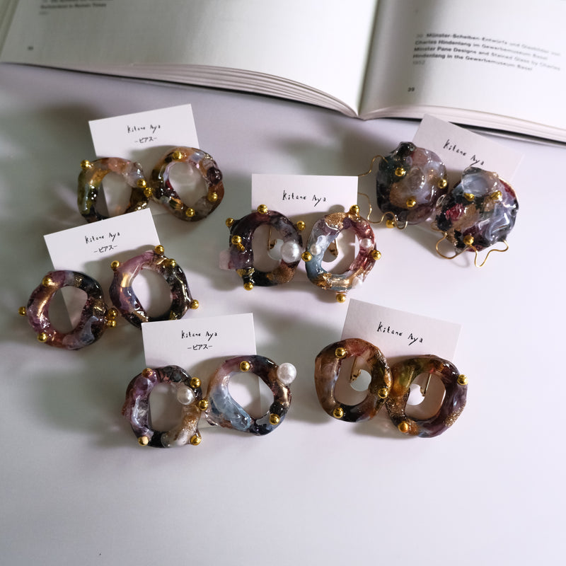 <ピアス>tortoiseshell ad lib_C