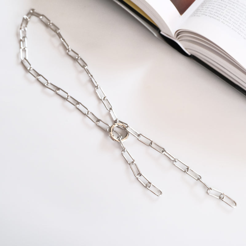 edge silver necklace