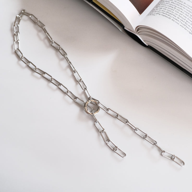 edge silver necklace
