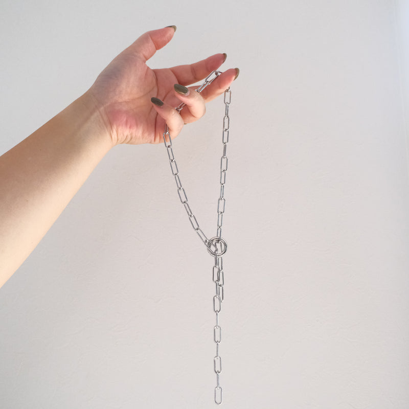edge silver necklace