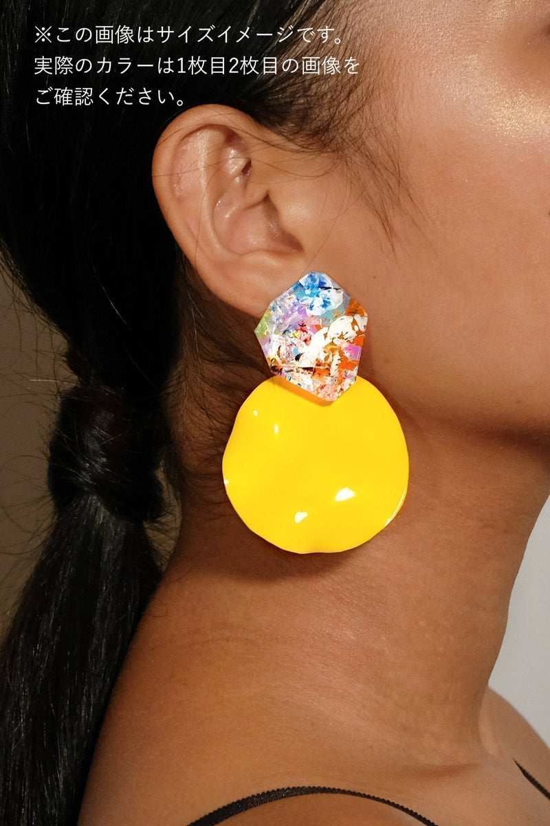 only one_0829 /_Circle +YELLOW  Clip-on earrings 0702