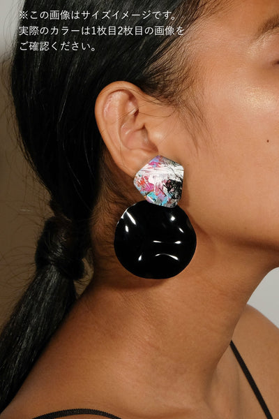 <ピアス> only one_Circle + BLK  Earrings 0122