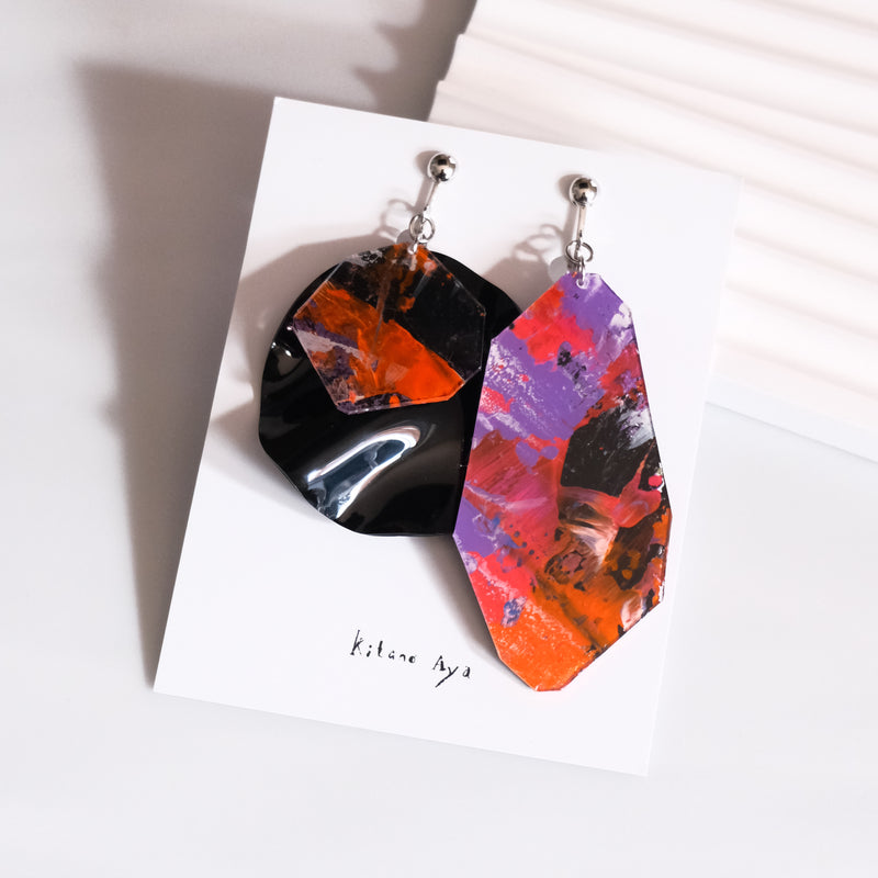 <イヤリング>BLK + Hang  Clip-on earrings New Year Sale!