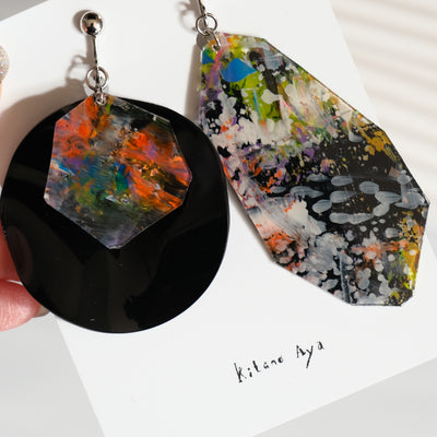 <イヤリング>BLK + Hang  Clip-on earrings New Year Sale!