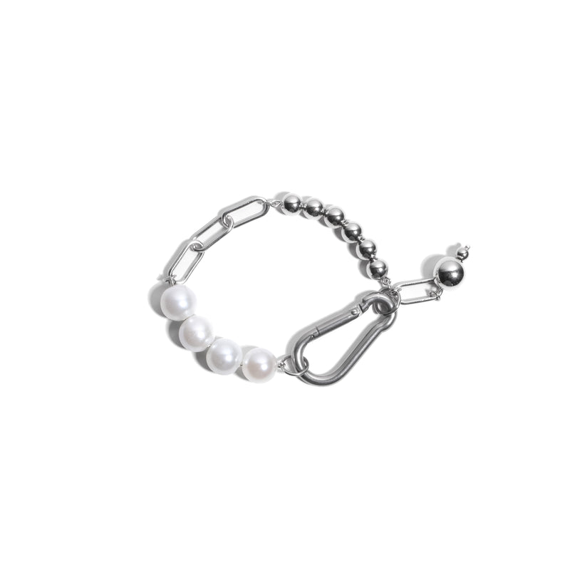 silver pearl bracelet