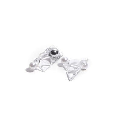 clear silver ear cuff set