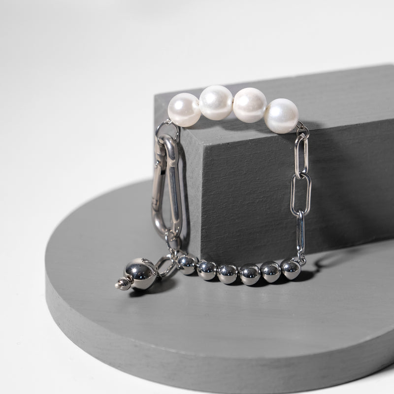 silver pearl bracelet