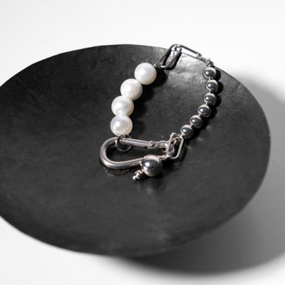 silver pearl bracelet