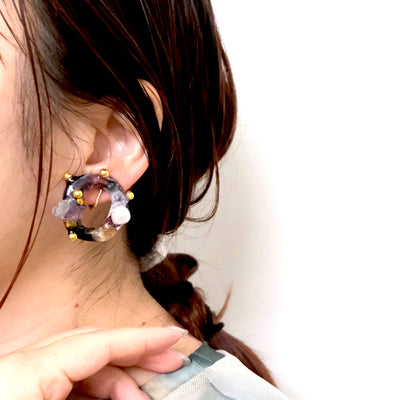 <ピアス>tortoiseshell ad lib_C