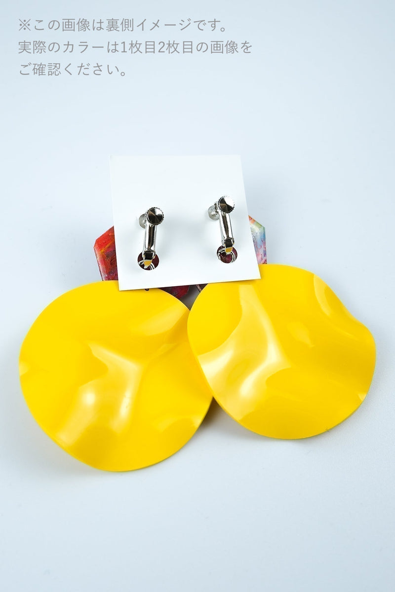 only one_0829 /_Circle +YELLOW  Clip-on earrings 0702