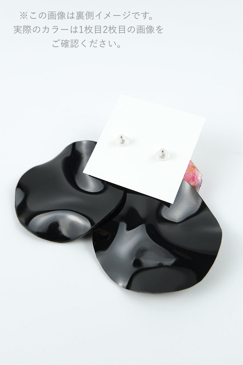 <ピアス>only one_ Circle + BLK  Earrings 0122