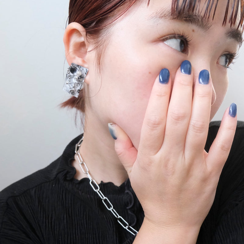 <ピアス>marble ad lib big