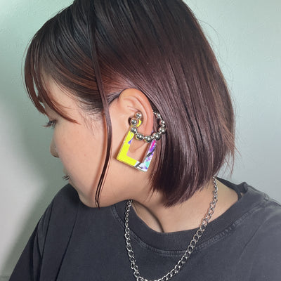 ear cuff_ square_yellow