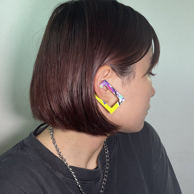 ear cuff_ square_yellow