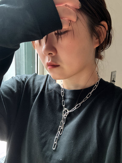 edge silver necklace