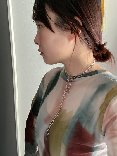 edge silver necklace